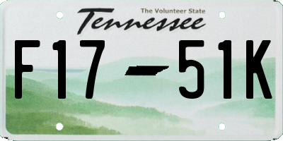 TN license plate F1751K
