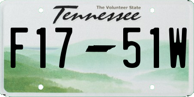 TN license plate F1751W