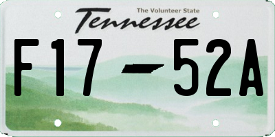 TN license plate F1752A