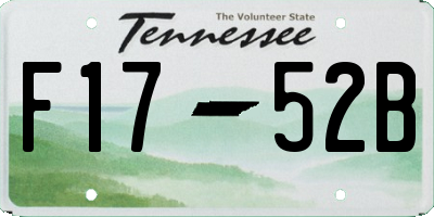TN license plate F1752B