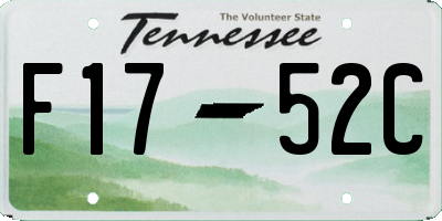 TN license plate F1752C