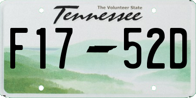 TN license plate F1752D