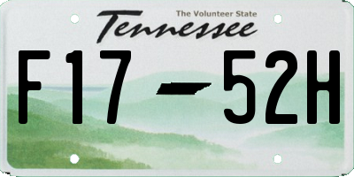 TN license plate F1752H