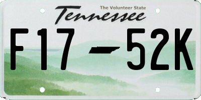 TN license plate F1752K