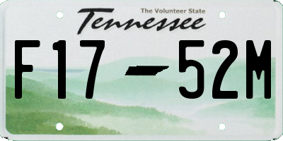 TN license plate F1752M