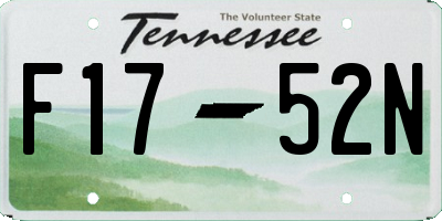 TN license plate F1752N