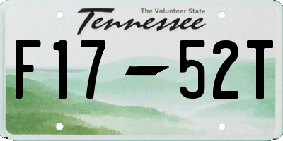 TN license plate F1752T