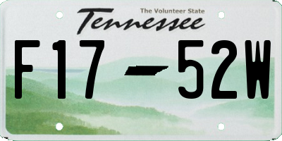 TN license plate F1752W