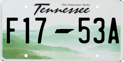 TN license plate F1753A