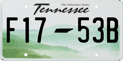 TN license plate F1753B