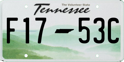 TN license plate F1753C