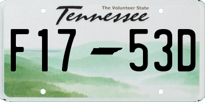 TN license plate F1753D