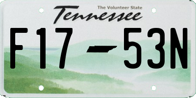TN license plate F1753N