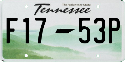 TN license plate F1753P