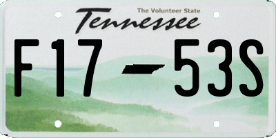 TN license plate F1753S