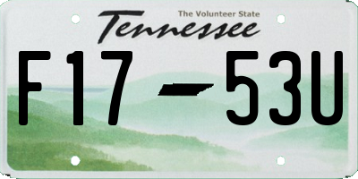TN license plate F1753U