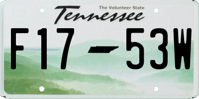 TN license plate F1753W