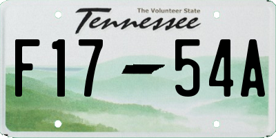 TN license plate F1754A