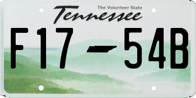 TN license plate F1754B