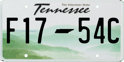 TN license plate F1754C