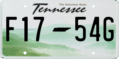 TN license plate F1754G