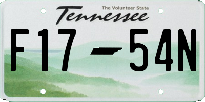 TN license plate F1754N