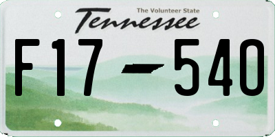 TN license plate F1754O