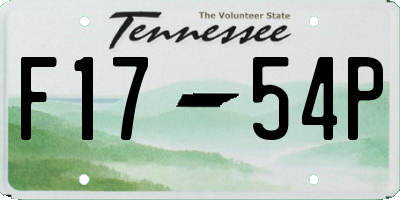 TN license plate F1754P