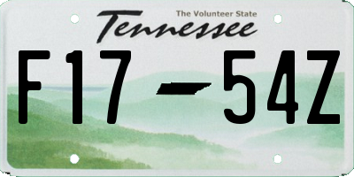 TN license plate F1754Z