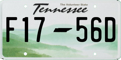 TN license plate F1756D