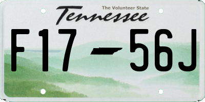 TN license plate F1756J