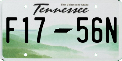 TN license plate F1756N