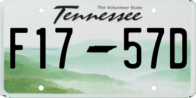 TN license plate F1757D