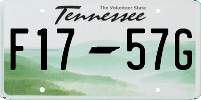 TN license plate F1757G