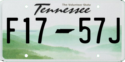 TN license plate F1757J