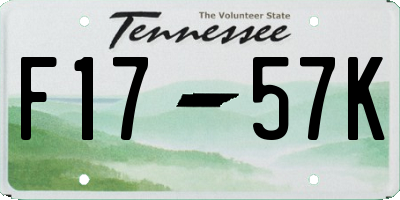 TN license plate F1757K