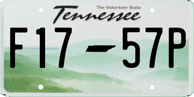 TN license plate F1757P