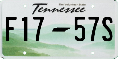 TN license plate F1757S