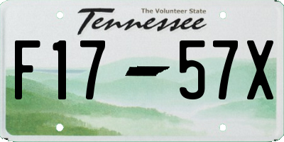 TN license plate F1757X