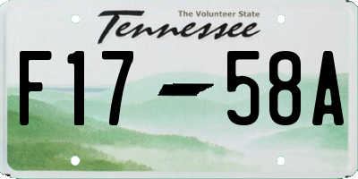 TN license plate F1758A
