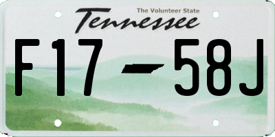 TN license plate F1758J