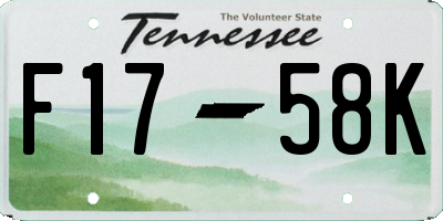 TN license plate F1758K