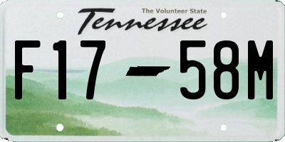 TN license plate F1758M