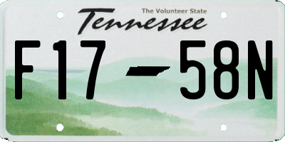 TN license plate F1758N