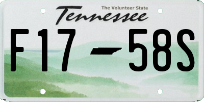 TN license plate F1758S