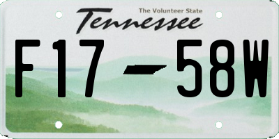 TN license plate F1758W