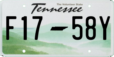 TN license plate F1758Y