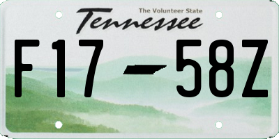 TN license plate F1758Z