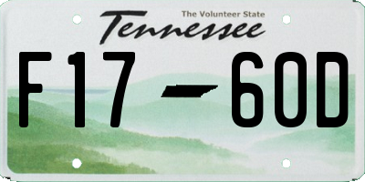 TN license plate F1760D