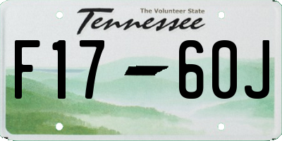 TN license plate F1760J